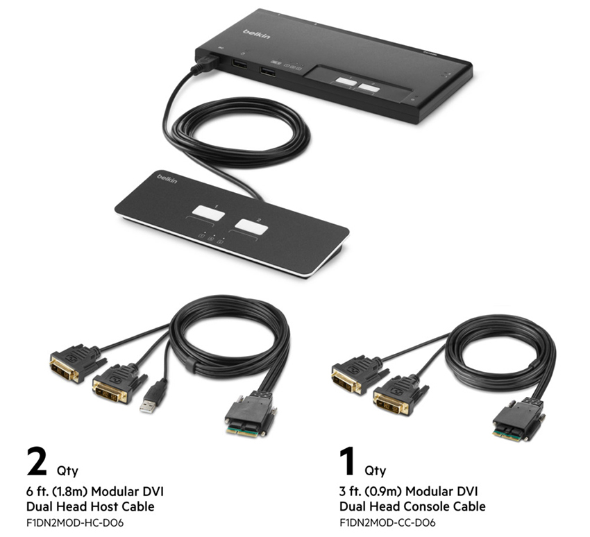You Recently Viewed Belkin F1DN202MOD-DD-4 2-Port Dual DVI Modular KVM Switch Image